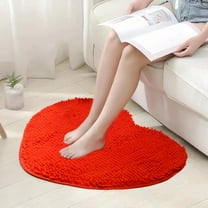 EGYMEN Heart Shaped Rug, Heart Shaped Bath Mat with Non-Slip Backing, Washable Heart Shaped Doormat for Entryway, Decorative Heart Shaped Floor Carpet for Home(Red)