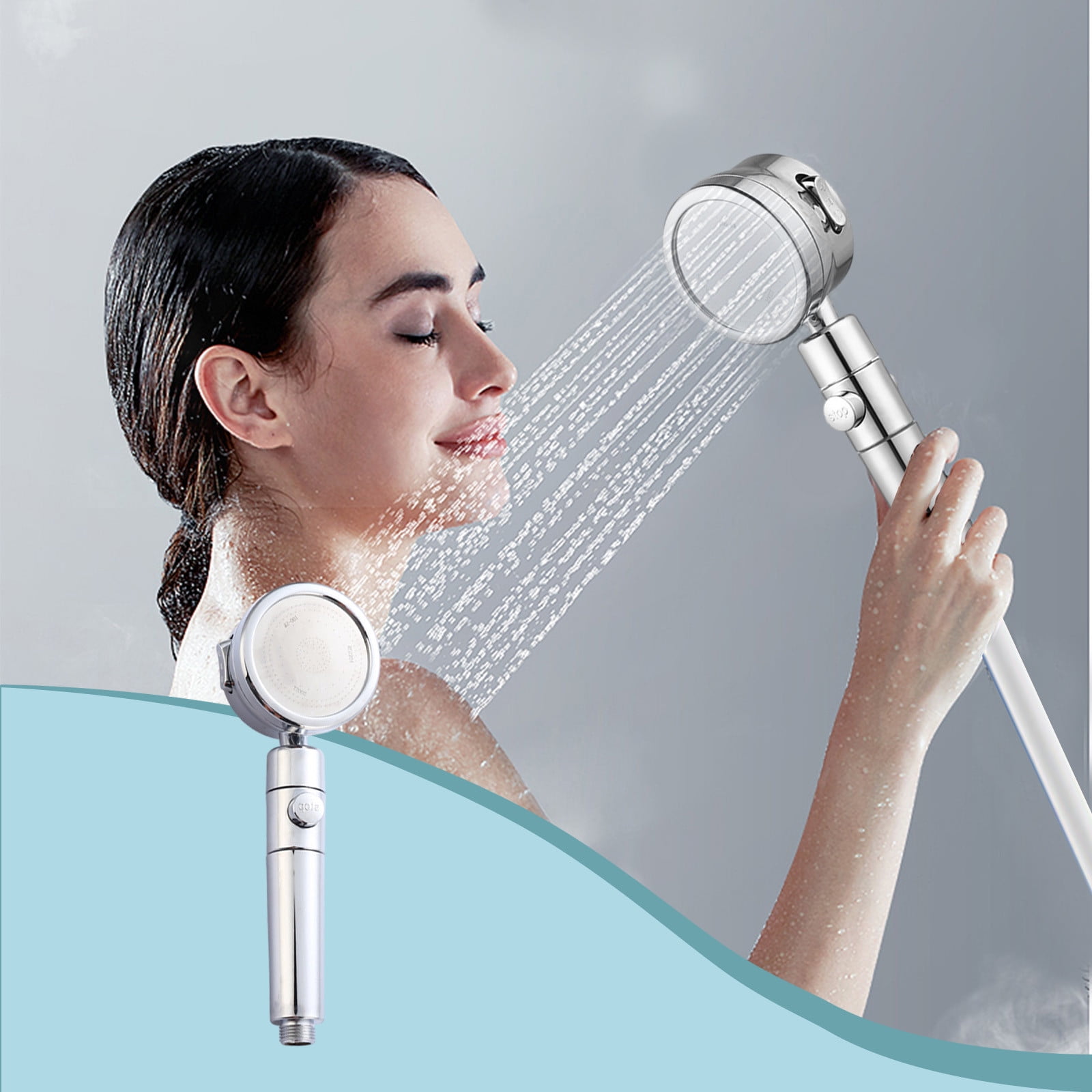 EGYMEN HighPressure Handheld Showerhead with Carbon Filter, Hard Water Softener, and Massaging