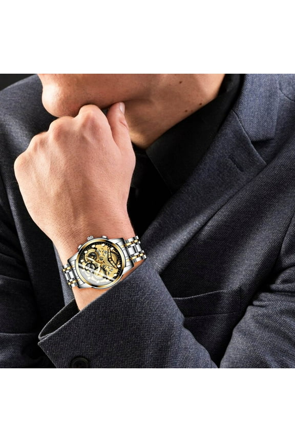 Hollow Vintage Quartz Watch, Elegant Men's Steel Timepiece with Alloy Case, Stylish Casual Wristwatch for Every Occasion, Classic Design Watch for Gifts and Celebrations