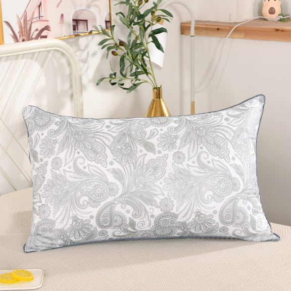 EGYMEN Hotel Grade Down Core Soft and Supportive Bed Pillow, 17x28 Inches, Ergonomic Sleep Cushion, High Resilience Neck Support Pillow, Comfortable Head Rest Pillow