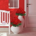 thumbnail image 1 of EGYMEN Indoor/Outdoor Artificial Hydrangeas, 8"x14" Hanging Flowerpot with Woven Basket for Wedding, Garden & Home Decor, Maintenance-Free Floral Essentials, 1 of 6