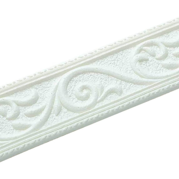 EGYMEN Indoor Wall Border Trim, 3D Self-Adhesive Skirting Line with Waterproof Design, 2.3"x90" Decorative Molding for Bathroom, Kitchen & Modern Home Decoration Essentials(White)