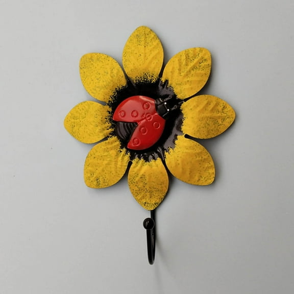 EGYMEN Iron Flower Wall Hook, Decorative Wall Hanger Art, Flower Iron Hook, Wall Mounted Coat Rack for Kids and Keychains