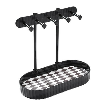 EGYMEN Jewelry Rack with Storage Tray, Five-Hook Hanging Necklace Organizer, Earring and Ring Display Stand