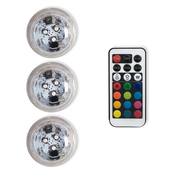 EGYMEN LED Mini Waterproof Lights, 13 Colors and 4 Modes Remote Control Lights for Party Decorations, Slushie Accessories with No Installation Needed (White)