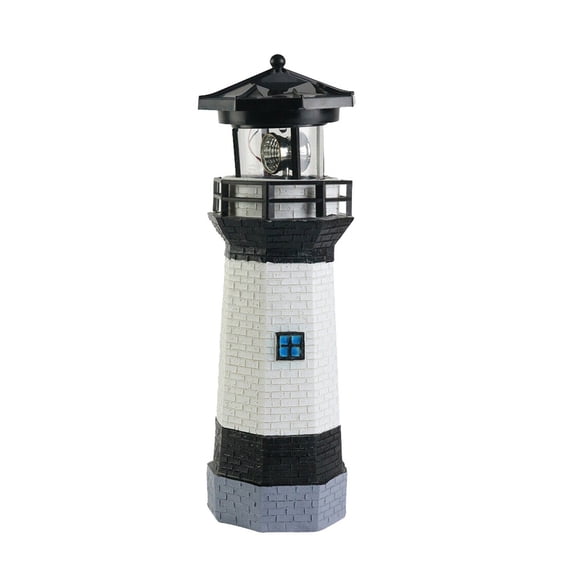 EGYMEN LED Solar Rotating Lighthouse, Outdoor Decorative Waterproof Garden Yard Landscape Lamp, Automatic Day-Night Sensor Solar Lantern for Lawn, Patio, Tree Hanging