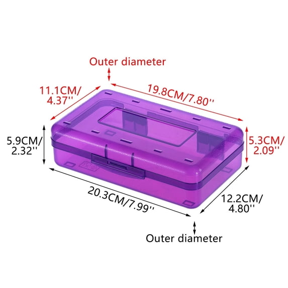 EGYMEN Large Capacity Hard Pencil Case, Plastic Crayon Pencil Boxes with Snap-tight Lid, Clear Storage Box Craft Pen Art Marker Organizer Stackable