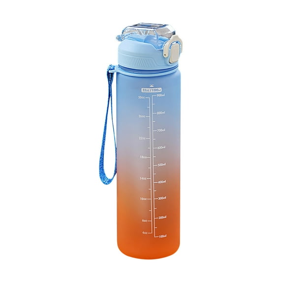 EGYMEN Large-Capacity Water Bottle, Fitness Hydration Flask for Men, Outdoor Straw Kettle, 1L Leak-Proof Sports Cup(Blue)