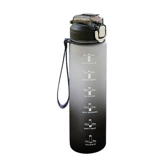 EGYMEN Large-Capacity Water Bottle, Fitness Hydration Flask for Men, Outdoor Straw Kettle, 1L Leak-Proof Sports Cup(Gray)