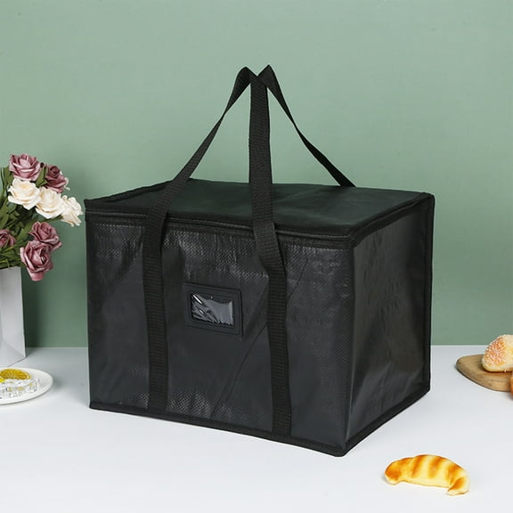 EGYMEN Large Insulated Cooler Bag, Styrofoam Cooler of Keep Food Hot or Cold, Reusable Double Zipper Food Delivery Bag for Grocery Shopping