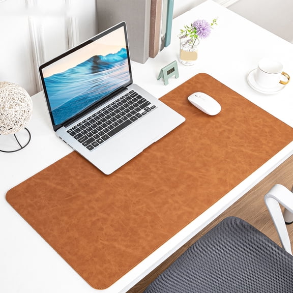 EGYMEN Large Mouse Pad, 16"x32" Gaming Desk Mat, Spacious Cork-Based Mouse Pad, Eco-Conscious Leather Surface Mouse Mat