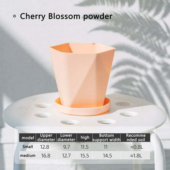 EGYMEN Large Plastic Flower Pot with Drainage and Saucer – Lightweight, Durable Resin for Indoor and Outdoor Use