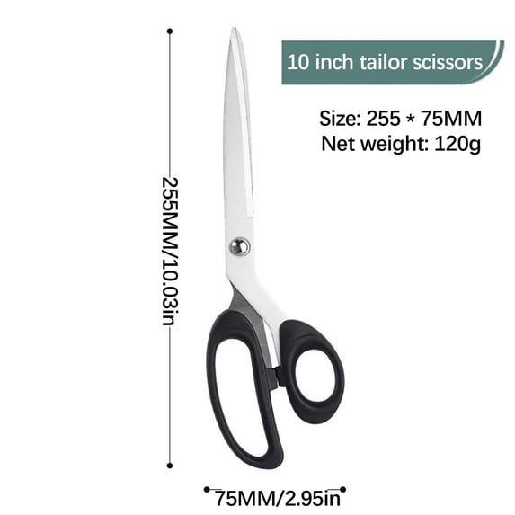 EGYMEN Large Size Scissors, Multi-Purpose Cutting Shears with Plastic Handles, Ergonomic Fabric and Leather Scissors, Lightweight Household and Office Cutting Tools