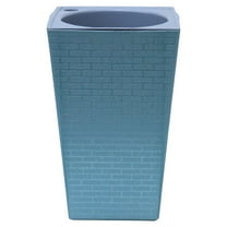 EGYMEN Large Tall Planter, Modern Brick-Textured Pot with Drainage, Indoor/Outdoor Self-Watering Container, Durable & Lightweight Garden Decor