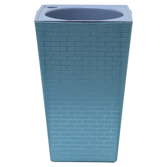 EGYMEN Large Tall Planter, Modern Brick-Textured Pot with Drainage, Indoor/Outdoor Self-Watering Container, Durable & Lightweight Garden Decor