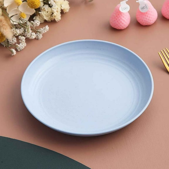 EGYMEN Lightweight Mini Wheat Straw Plates,Reusable Plate Set Dishwasher & Microwave Safe,Unbreakable Deep Dinner Plates, Plastic Plates Reusable,They are easy to clean BPA free