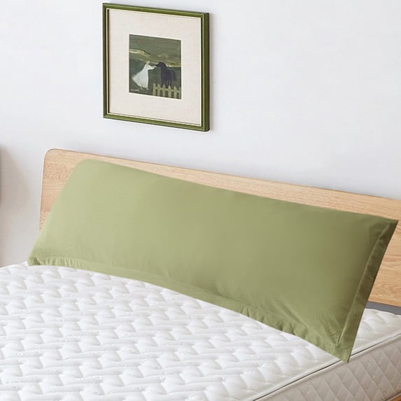 EGYMEN Long Pillowcase, 19"x60" Soft Polyester Body Pillow Cover, Comfortable Pillow Protector, Stylish Decorative Pillow Slipcover(Green)
