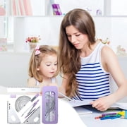 EGYMEN Math Geometry Kit - 7-Piece Student Supplies Set with Shatterproof Storage Box, Ideal for Drawing and Measurement