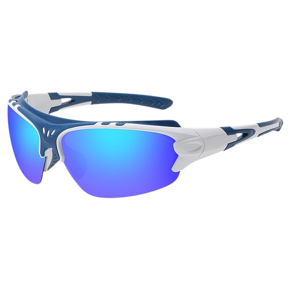 EGYMEN Men'S And Women'S Outdoor Sports Sunglasses, Windproof Cycling Eyewear, Protective Sports Shades, Scratch-Resistant Adventure Glasses(Blue)