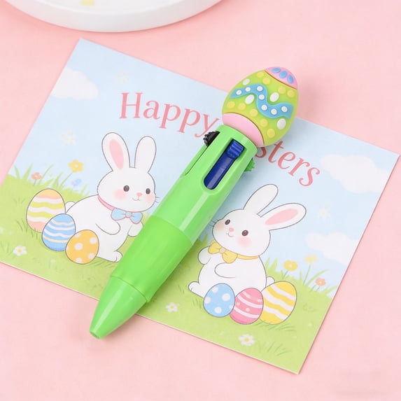EGYMEN Mini Four-Color Pen, Creative Retractable Four-Color Writing Instrument, Stylish Multi-Color Ballpoint Pen, Cute Multi-Ink Planner Pen for Easter