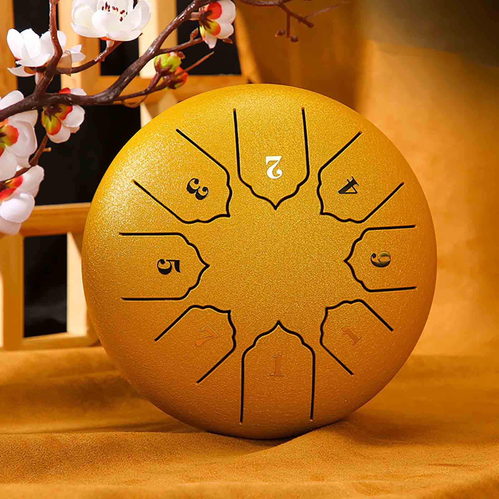 EGYMEN Mini Handpan Drum, 6-Inch Buddha Stones Steel Tongue Drum, Worry Relief Drum, Handpan Drum for Kids and Adults, Educational and Meditation Tool, Zen Gifts