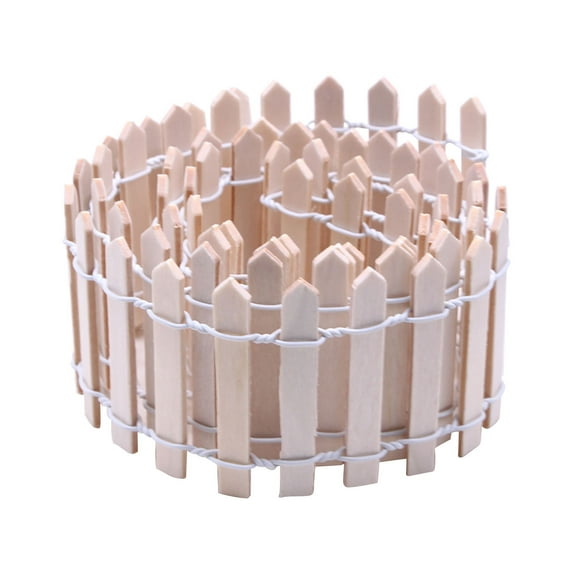 EGYMEN Miniature Fairy Garden Fence, DIY Wood Picket Fence Mini Ornament for Dollhouse,2×35.4 Inches, Gift for Children and Model Lover