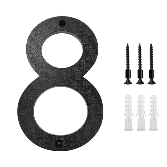 EGYMEN Modern Metal House Numbers, 5 Inch ABS Door Numbers for House Address, Black Weather-Resistant Exterior Signs, Easy Install Stylish Number for Mailboxes, Apartments
