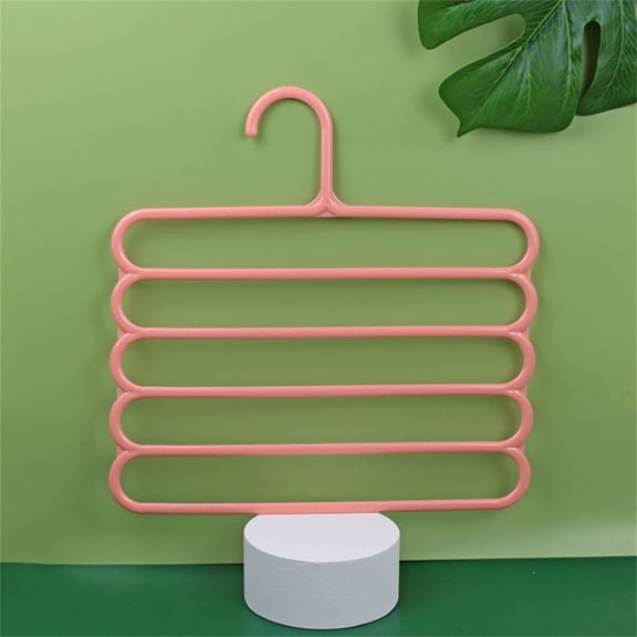 EGYMEN Multi-Functional 5-Layer Pants Hanger - Space-Saving, Non-Crease, Sturdy Organizer - 12.6"x13"
