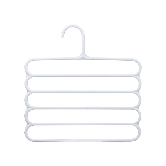 EGYMEN Multi-Functional 5-Layer Pants Hanger - Space-Saving, Non-Crease, Sturdy Organizer - 12.6"x13"