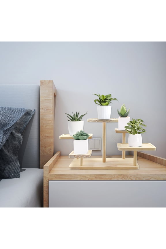 Multi-Layer Display Shelf, Wooden Storage Rack, Figurine Stand Organizer, Decorative Pot Display Unit