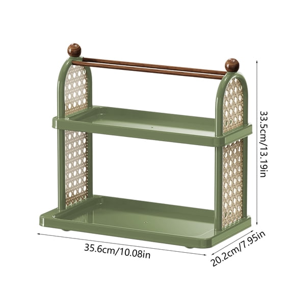 EGYMEN Multi Layer Storage Rack, Versatile Cup Holder Organizer, Functional Desktop Display Shelf, Stylish Kitchen Tea Stand for Efficient Storage(Green)