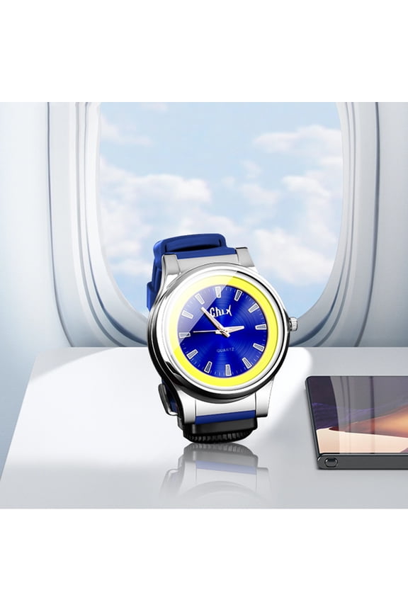 Multifunctional Luminous Watch Lighter (Youth Edition), USB Rechargeable Windproof Tungsten Wire Lighter Watch, Outdoor Plasma Flameless Lighter with Real Dial and Night Light