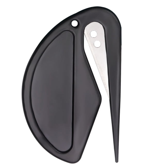 EGYMEN Office/Home Plastic Letter Opener, Mini Mail Envelope Opener with Safety Design & Stainless Steel Blade, Portable Paper Cutter for Mails, Office Supplies & Home Essentials(Black)