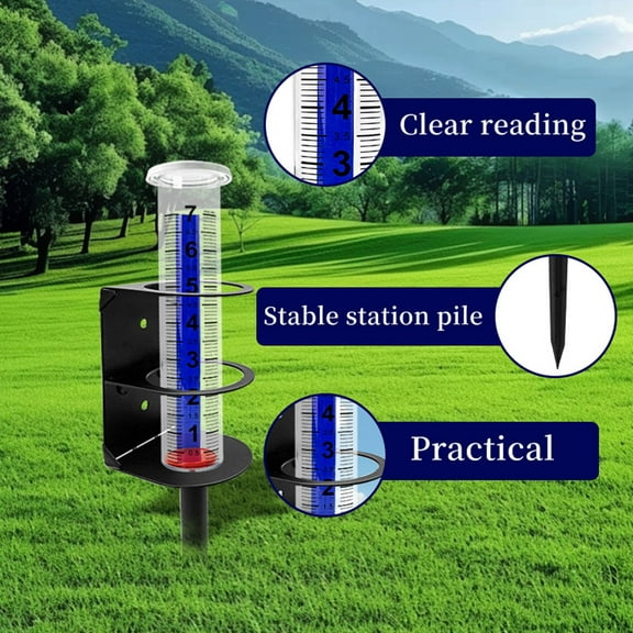 EGYMEN Outdoor Rain Gauge, Accurate Precipitation Tracker with Stylish Design, Durable Garden Rainfall Measuring Tool for Courtyard and Landscape Use