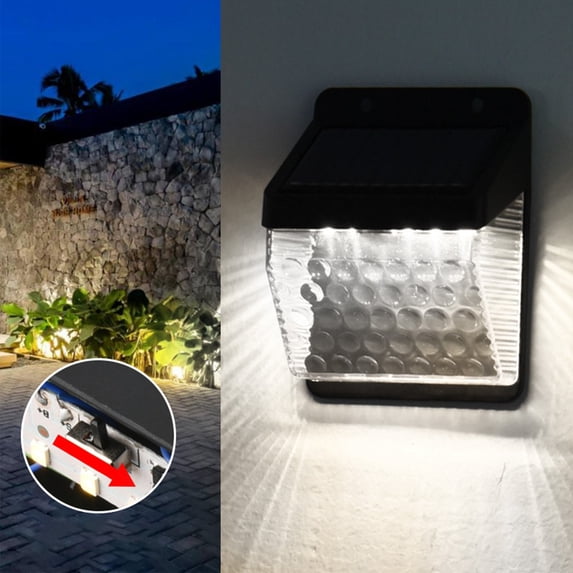 EGYMEN Outdoor Solar Motion Sensor Light, Waterproof Wall Mounted Security Lamp, Yard Fence Garden Pathway Night Light with Auto On/Off, Energy-Saving LED Outdoor Lighting