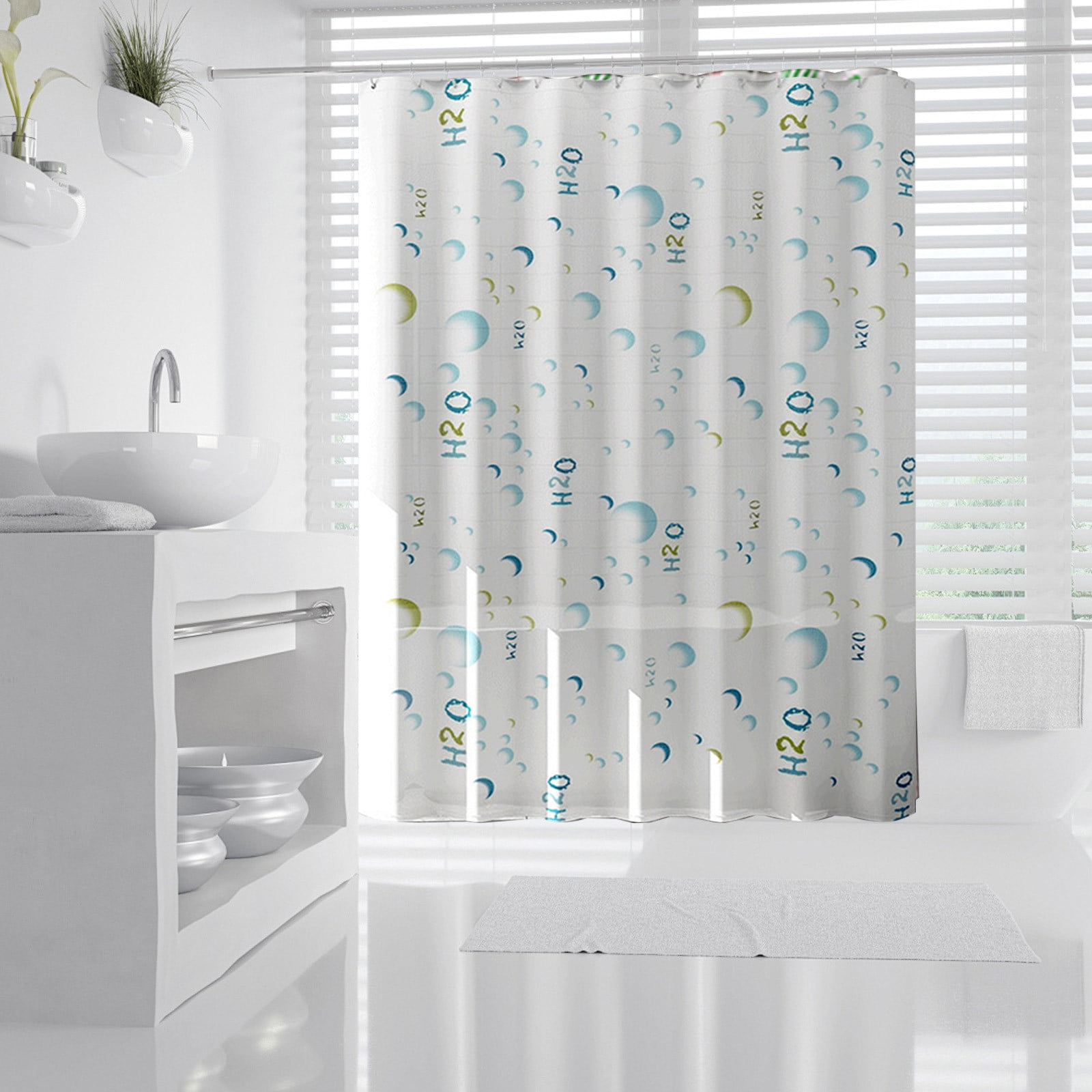 EGYMEN PEVA Printed Shower Curtain, 70"x32" Waterproof Bathroom Curtain