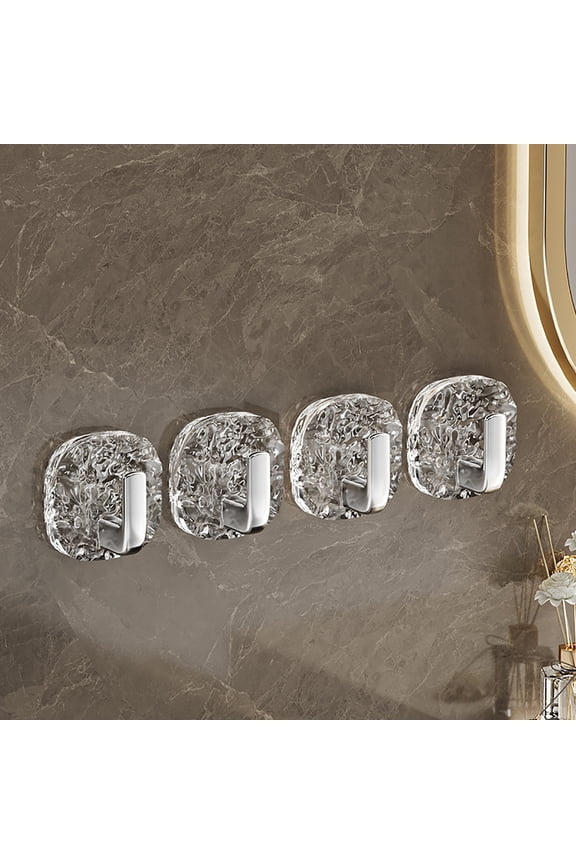 Perforation-Free Bag Hook, Multi-Functional Seamless Wall Hanger, Easy Install Earphone and Headband Storage Rack, Set of 4