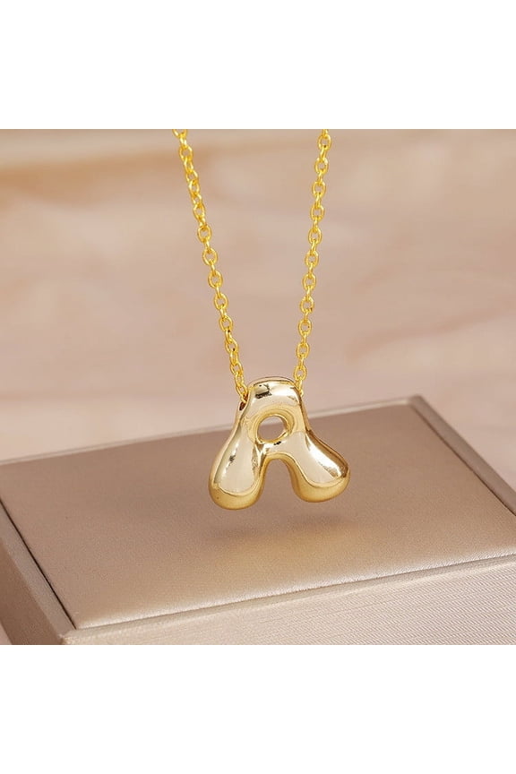 Personalized Initial Letter Necklace, Custom Name Pendant Necklace for Her, Engraved Mom Jewelry Gift, Stylish Alloy Charm Necklace for Special Occasions