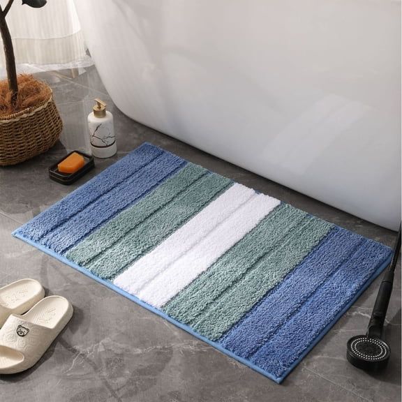 EGYMEN Piano Key Bathroom Mat, Absorbent Piano Keyboard Runner, Non-Slip Flocked Carpet for Bathroom and Living Room, Soft Multifunctional Door Mat