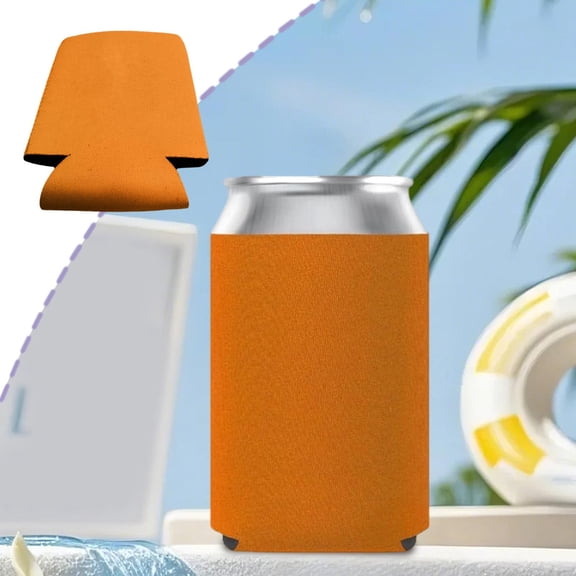 EGYMEN Plastic Can Cooler, Foldable Insulated Can Holder for 12oz Drinks, Beverage Can Sleeve for Beer and Carbonated Drinks, Portable Drink Insulator for Parties and Events (Orange)