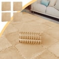 thumbnail image 1 of EGYMEN Plush Splicing Rug, 12x12 Inches, Versatile Foam Pad Mat, Cozy Bedside Carpet Squares, Stylish Crawling Mat for Home Use, 1 of 6