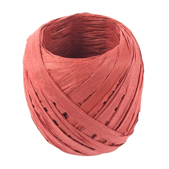 EGYMEN Raffia String, Versatile Raffia Ribbon for Gift Wrapping, Biodegradable Raffia Paper for Decoration, Eco-friendly Raffia Twine for Festival Packing(Red)
