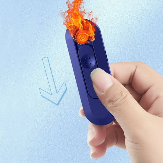 EGYMEN Rechargeable Lighter, Portable USB Rechargeable Lighter with Windproof Filament Ignition, Slim and Lightweight Lighter with Environmentally Friendly Design(Blue)
