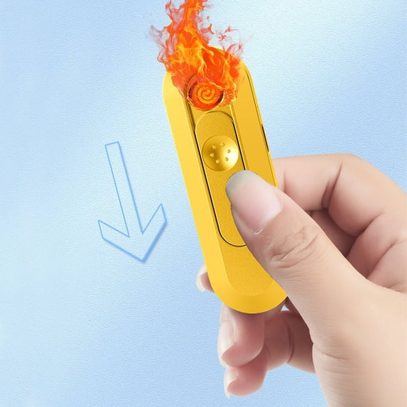 EGYMEN Rechargeable Lighter, Portable USB Rechargeable Lighter with Windproof Filament Ignition, Slim and Lightweight Lighter with Environmentally Friendly Design(Yellow)