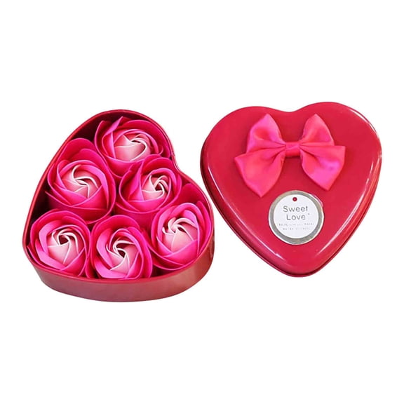 EGYMEN Rose Soap Flower Tin Box, Romantic Rose Shaped Soap Gift Set, Everlasting Bath Decoration for Special Occasions, Ideal for Valentine's Day, Anniversaries, and More