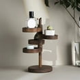 thumbnail image 1 of EGYMEN Rotatable Wooden Storage Rack, Multi-layer Key and Jewelry Organizer, Solid Wood Desktop Storage Box for Cosmetics and Small Items, Stylish Natural Wood Shelf for Home Decor, 1 of 6