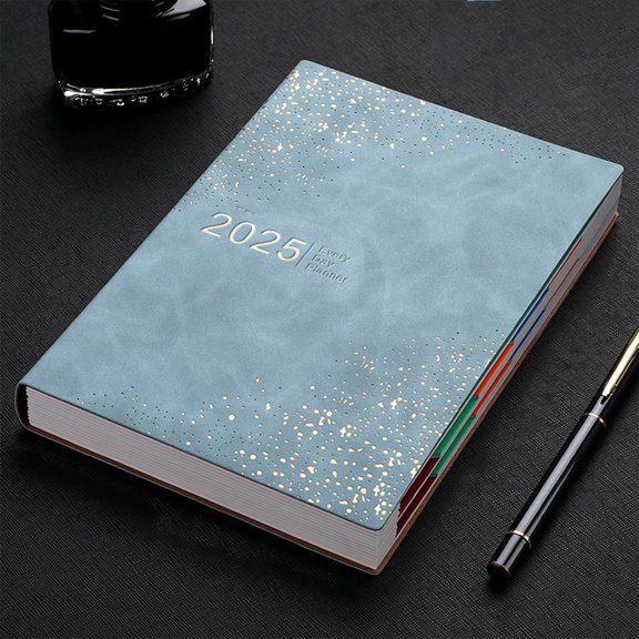 EGYMEN Schedule Planner, Daily Organizer with Faux Leather Cover, A5 Weekly Planner for Work and School, Sturdy Coil Bound Diary for Journaling and Notes