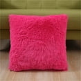 thumbnail image 1 of EGYMEN Short Plush Cushion Cover, 18"x18" Soft Solid Color Throw Pillow Case, Cozy Home Decorative Pillow Slipcover, Comfortable Bedside Backrest Cushion Cover(Hot Pink), 1 of 3