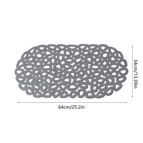 EGYMEN Shower Mat, Non-Slip Bath Mat with Suction Cups, Quick-Dry Bathtub Mat with Drain Holes, Comfortable and Safe Bathroom Mat for Kids and Elderly(Gray)