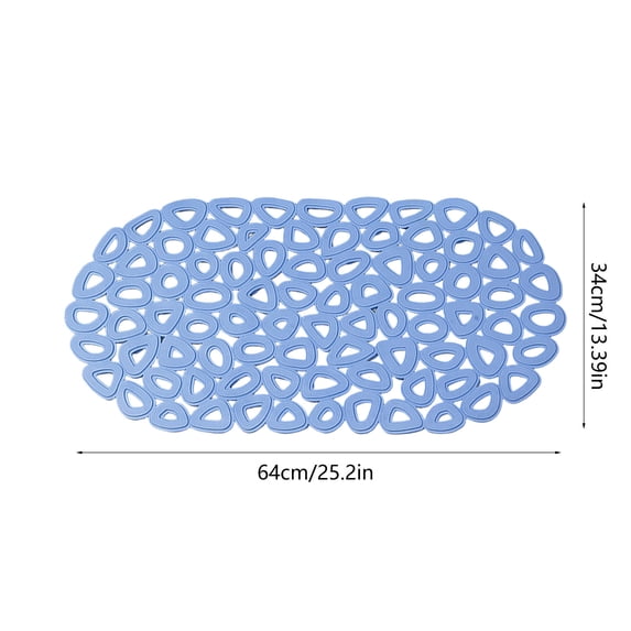 EGYMEN Shower Mat, Non-Slip Bath Mat with Suction Cups, Quick-Dry Bathtub Mat with Drain Holes, Comfortable and Safe Bathroom Mat for Kids and Elderly(Light Blue)